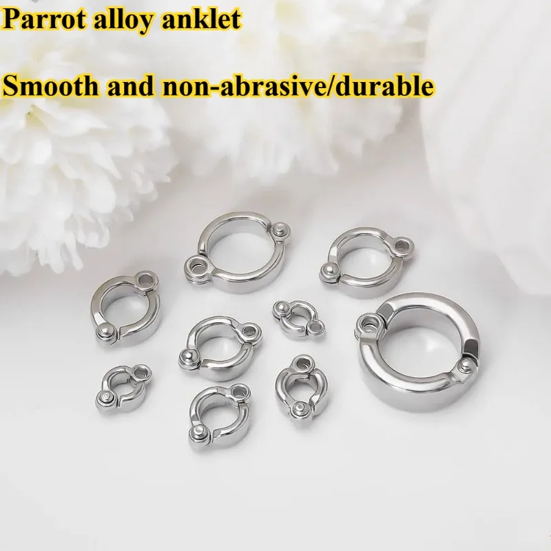 Parrot Foot Rings Metal Pet Bird Leg Rings Outdoor Fly Training Activity Anti-Lost Opening Clip Leash Accessories 0.45 To 1.15CM