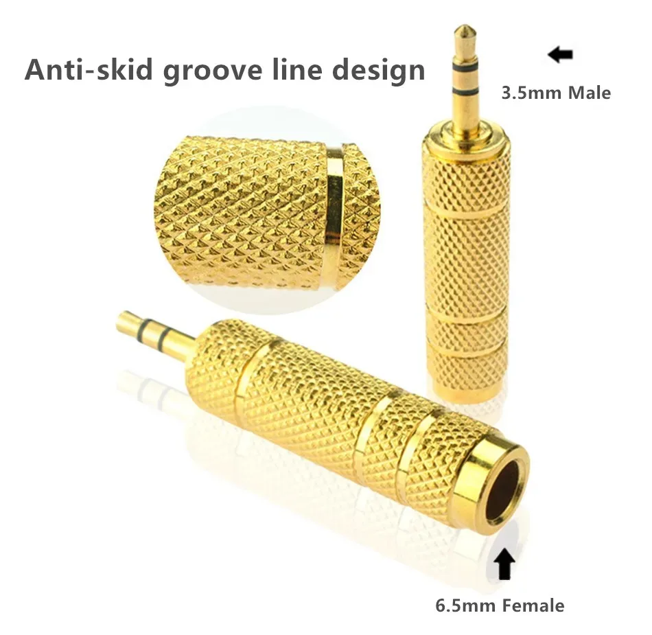 

Gold Plated 3.5mm Male To 6.35mm Female Jack Audio Converter Connectors Microphone AUX Headphone Adapter 6.5 to 3.5 Plug