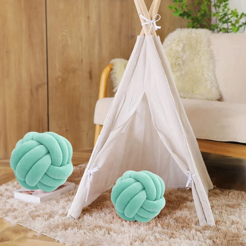 Soft Knot Ball Pillow Round Pillow Pillow Handmade Cushion Children Home Plush Pillow