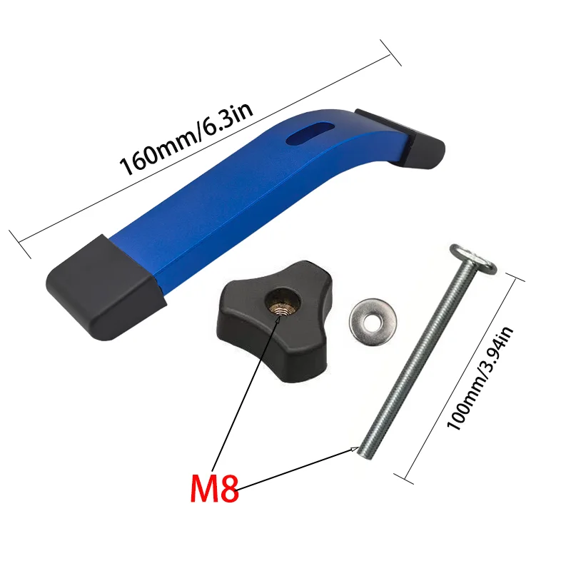 Aluminum Alloy T-Track Hold down Clamp Woodworking Fixture for Table Saw Router Chute Rail - Carpenter Hand Tools
