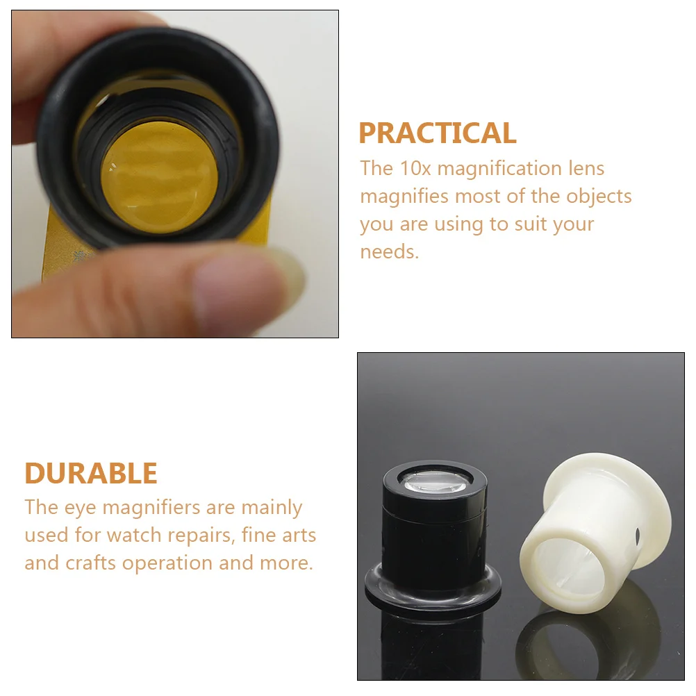4 pezzi da indossare lente d'ingrandimento orologiaio strumenti di lente d'ingrandimento in plastica ad alto ingrandimento per la riparazione di gioielli osservazione chiusa fine