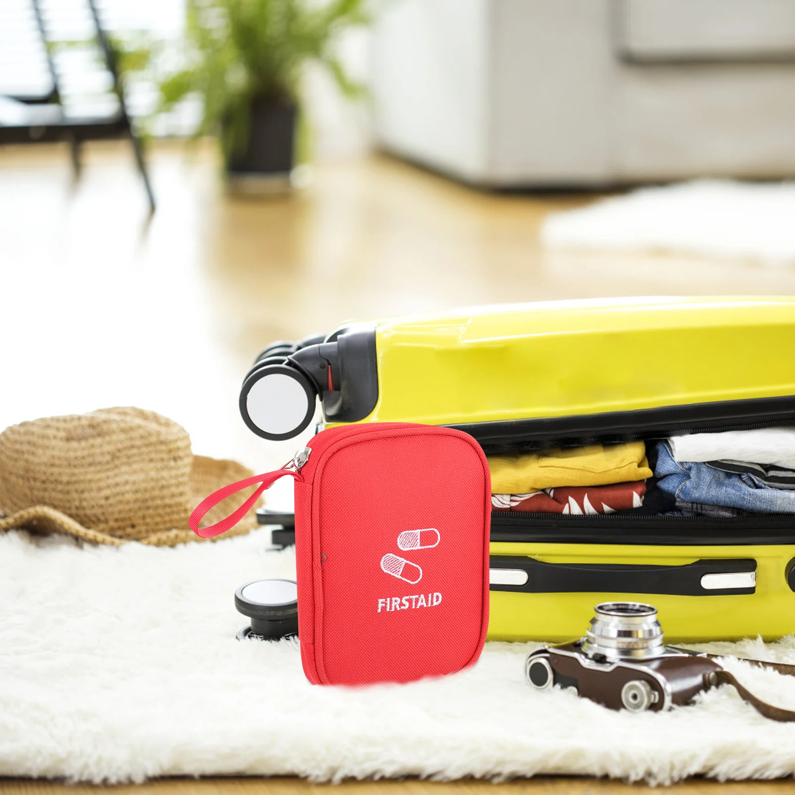 حقيبة إسعافات أولية محمولة صغيرة من قماش أكسفورد حقيبة منزلية لتخزين الأدوية والمشي لمسافات طويلة في الهواء الطلق ومستلزمات السفر والتمريض خفيفة الوزن