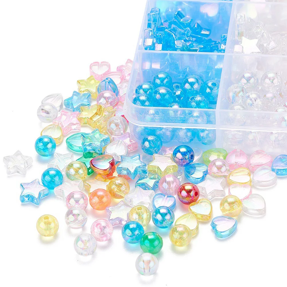 

DIY Acrylic Beads Necklace Charms Bracelet Making Supplies Hole Bead Spacer Connector Loose Beads Heart Shaped Jewelry Crafts