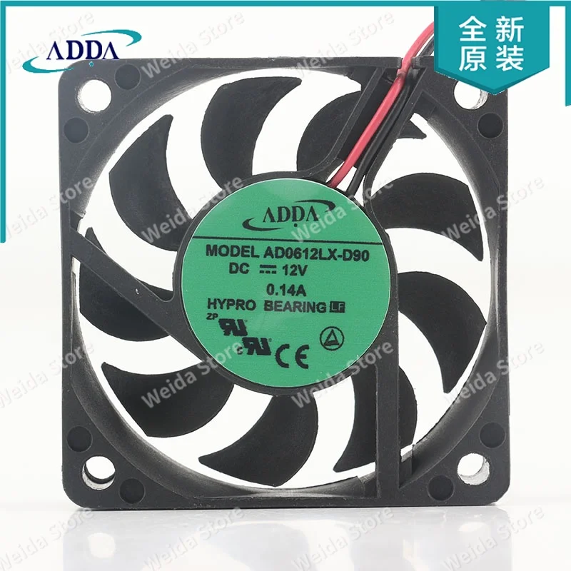 

Вентилятор охлаждения ADDA 24V 48V AC EC 6015 60X60X15MM 6CM для видеорегистраторов Dahua 4/8/16 с жесткими дисками и мониторов, AD0612LX-D90 DC 12V 0.14A