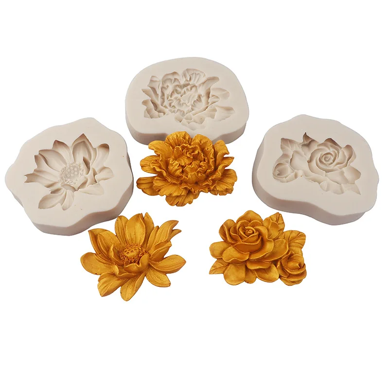 DIY Leafy Rose Design Silicone Mold For Fondant Chocolate Epoxy Sugarcraft Mould Pastry Cup Cake Decorating Kitchen Accessories