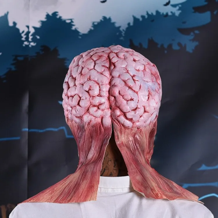 Nuova maschera di riso per cervello horror Maschera senza volto a lingua lunga Maschera di Halloween per ragazza Costumi e accessori spaventosi