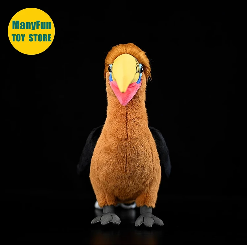 واقعية Rufous الرقبة Hornbill عالية الدقة الطوقان ألعاب من القطيفة نابض بالحياة Hornbill بلوشي محاكاة الحيوانات المحشوة دمية لعبة