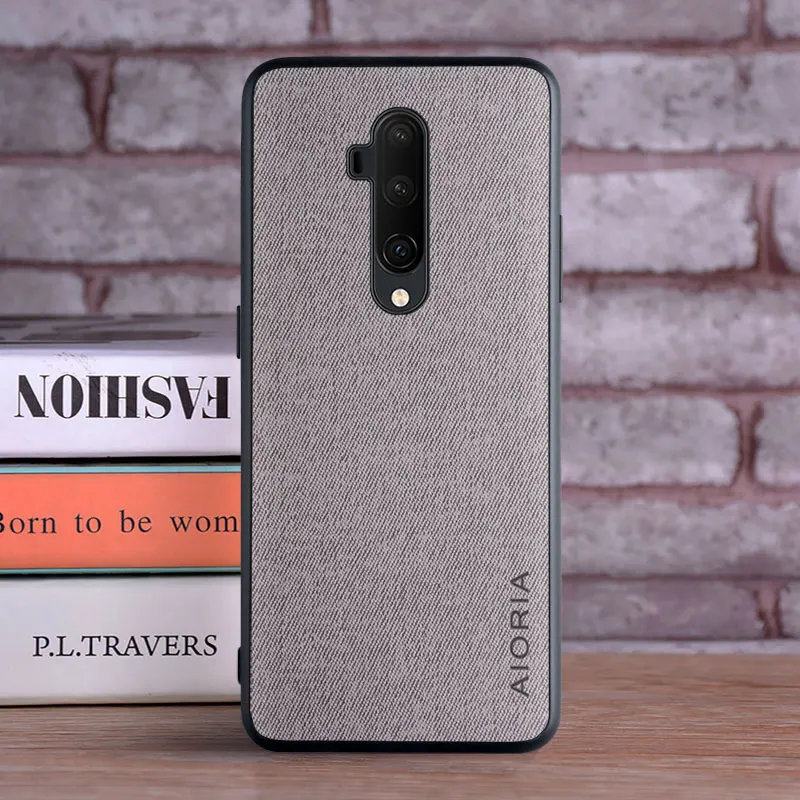 Case for Oneplus 7T Pro coque Luxury textile Leather skin soft TPU hard PC phone cover for oneplus 7t pro case funda capa