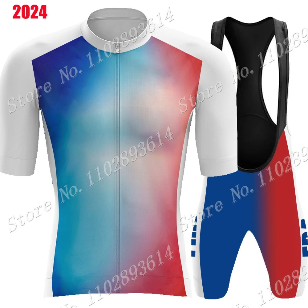 France Team Cycling 2024 Jersey Set French National Bicycle Clothing Road Bike Shirts Suit Bicycle Bib Shorts MTB Ropa Maillot