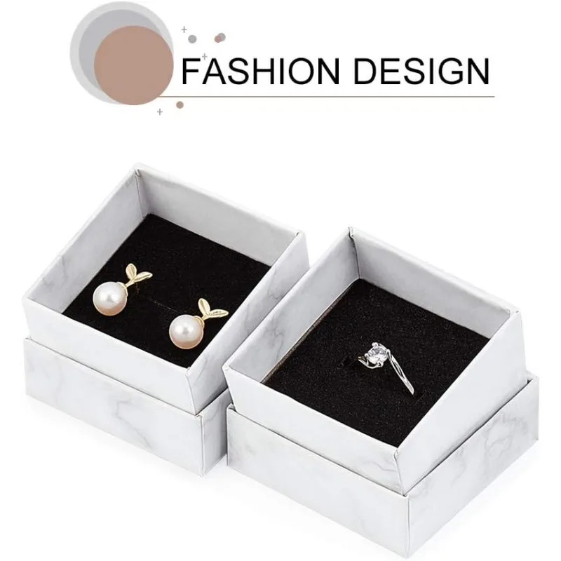 Small Square Kraft Ring Earring Box, 12 Pack