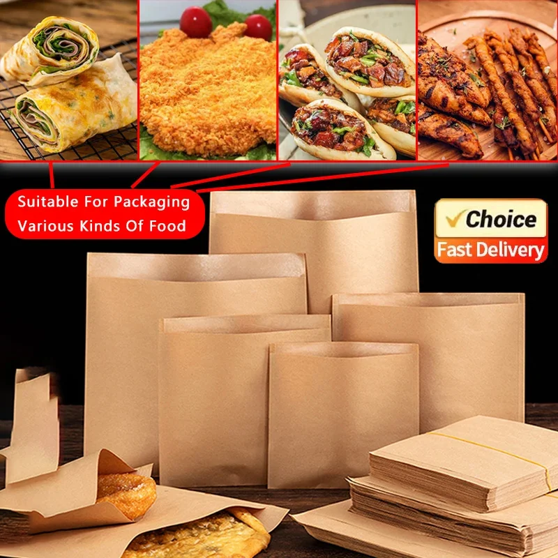 

Sandwich Wrappers Oil-Proof Bags Party Favor Bag Envelopes Merchandise Bags Snack Cookie Popcorn Disposable Paper Paper bag