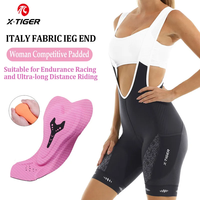 X-TIGER Bike Bib Shorts Women's 5D Padded Pockets Cycling Shorts 5D Butterfly Pads UPF50+ Mountain Road Cycling Bib Pants