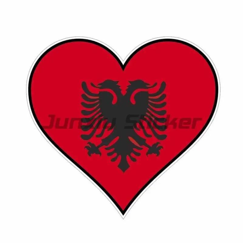 Personality Creative Car Sticker Albania Flag Coat of Arms Automobile Styling PVC Waterproof Sunscreen Decal