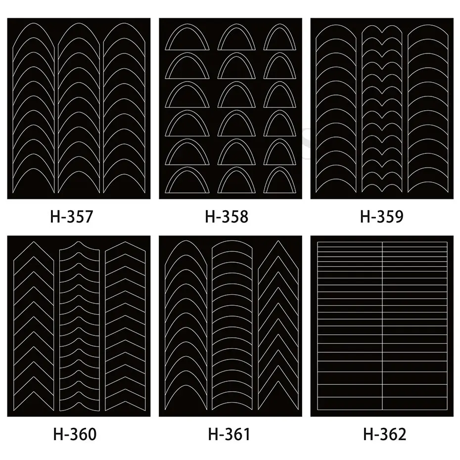 French Nails Template Stickers Nail Edge Strip Wave Design French-style Manicure Auxiliary DIY Tip Tools Decal Accessories #H358