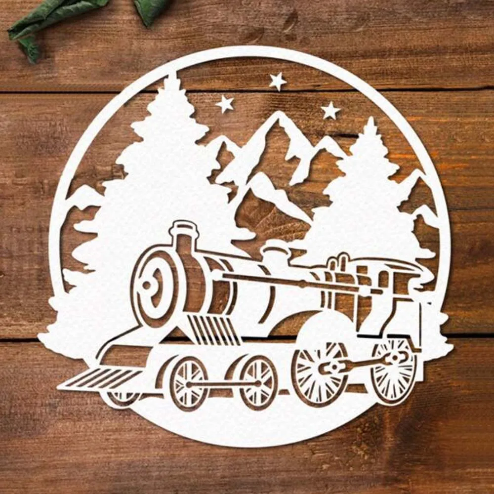 Train Mountain Christmas Tree Metal Cutting Dies DIY Scrapbook Die Paper Card Embossed Decorative Craft Cut