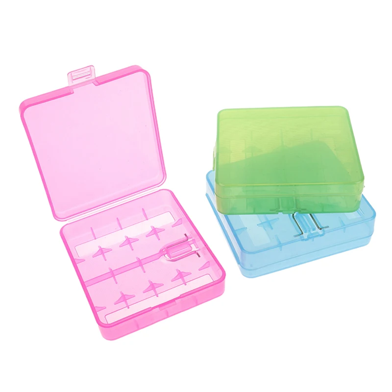 4-section 18650 Battery Transparent Storage Box Hard Case Holder With Metal Hook Rechargeable Battery Power Bank Plastic Case