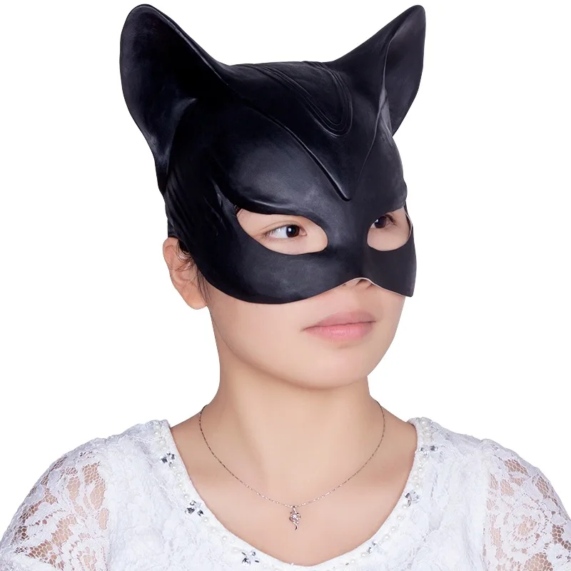 Máscara de látex de superhéroe para mujer, disfraz de película de Cosplay, máscaras de fiesta de Halloween, Gato Sexy, Selina, Tony