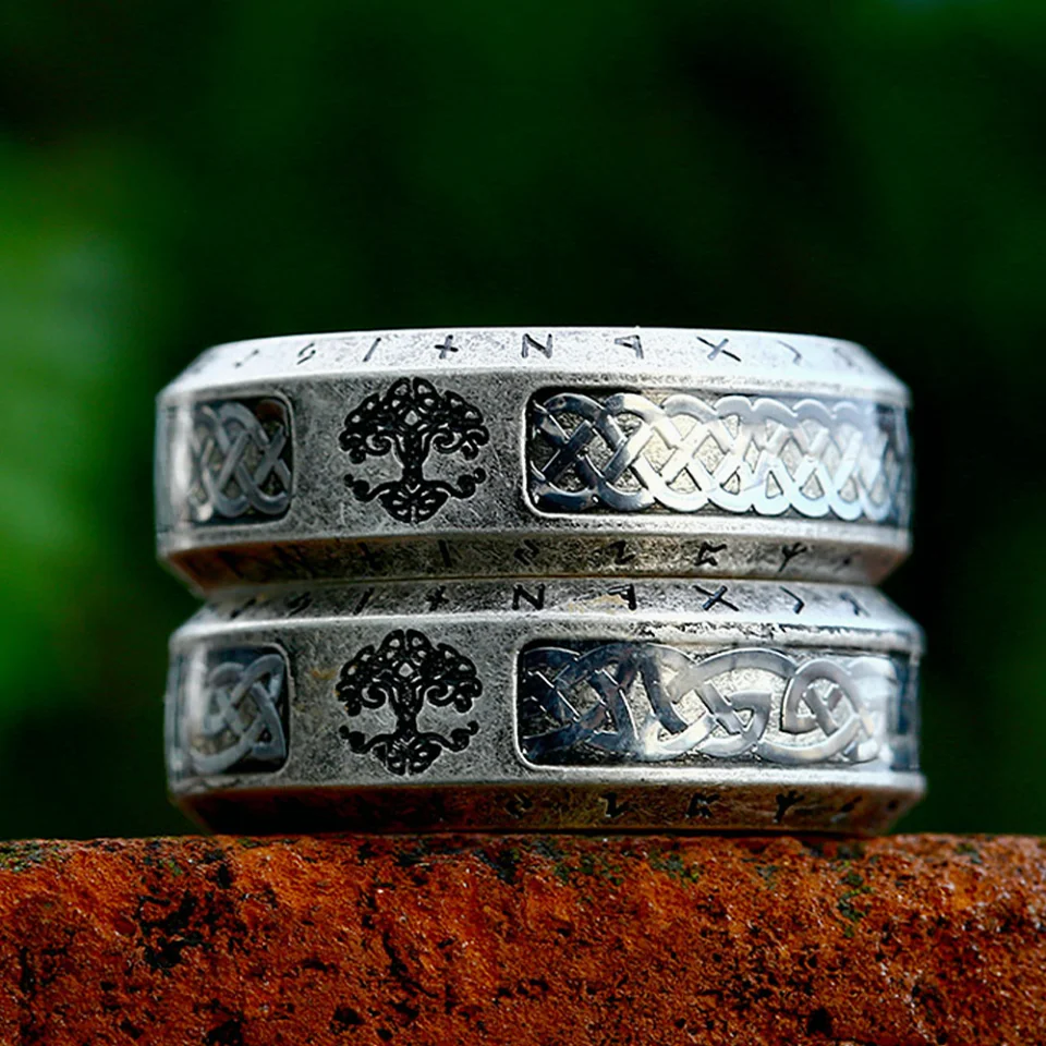 New Arrival Vintage Viking Tree Of Life Ring For Men Women Stainless Steel Nordic Celtic Knot Ring Fashion Amulet Jewelry Gifts