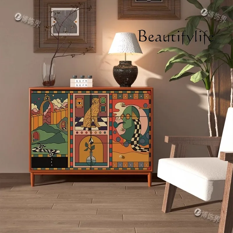 

R Librero Display Living Room Cabinets Nordic Console Luxury Wood Accent Cabinets Organizer Storage Craft Cajonera Home Furnitur