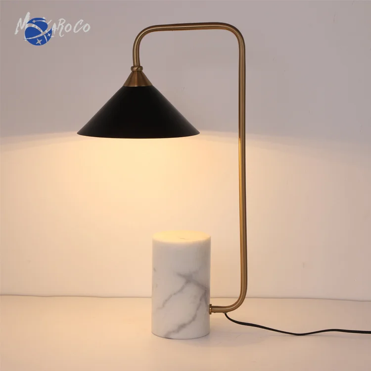 

simple modern retro vintage marble desk light living room bedroom decoration table lamp