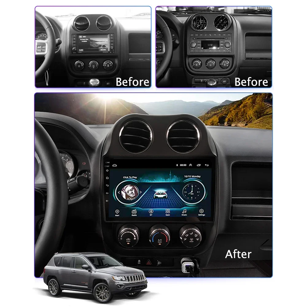 Multimedia Video Player For JEEP Compass 2009-2016 Car Radio WIFI Carplay Navigation GPS Android No 2din Audio Stereo Head Unit