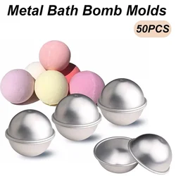 50PCS Aluminum Alloy Ball Sphere Cake Baking Mold Semicircle Sphere Bath Ball Molds for DIY Making Supplies Pastry Mould
