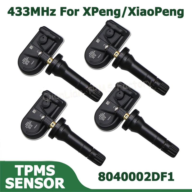 4 Stück TPMS Reifendrucksensor 433MHz 8040002DF11 Ersatz für Xpeng XiaoPeng P7 P5 G3 X9 P7+ G9 G7 G6 Autosensoren