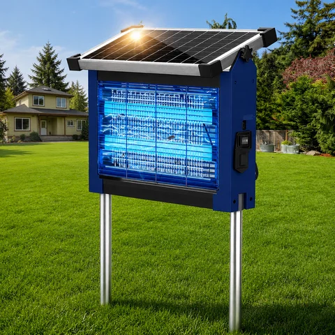 Solar Bug Zapper Outdoor Waterproof, 4500V High Power Cordless Mosquito Zapper, Dual Solar & USB Rechargeable for Patio Garden