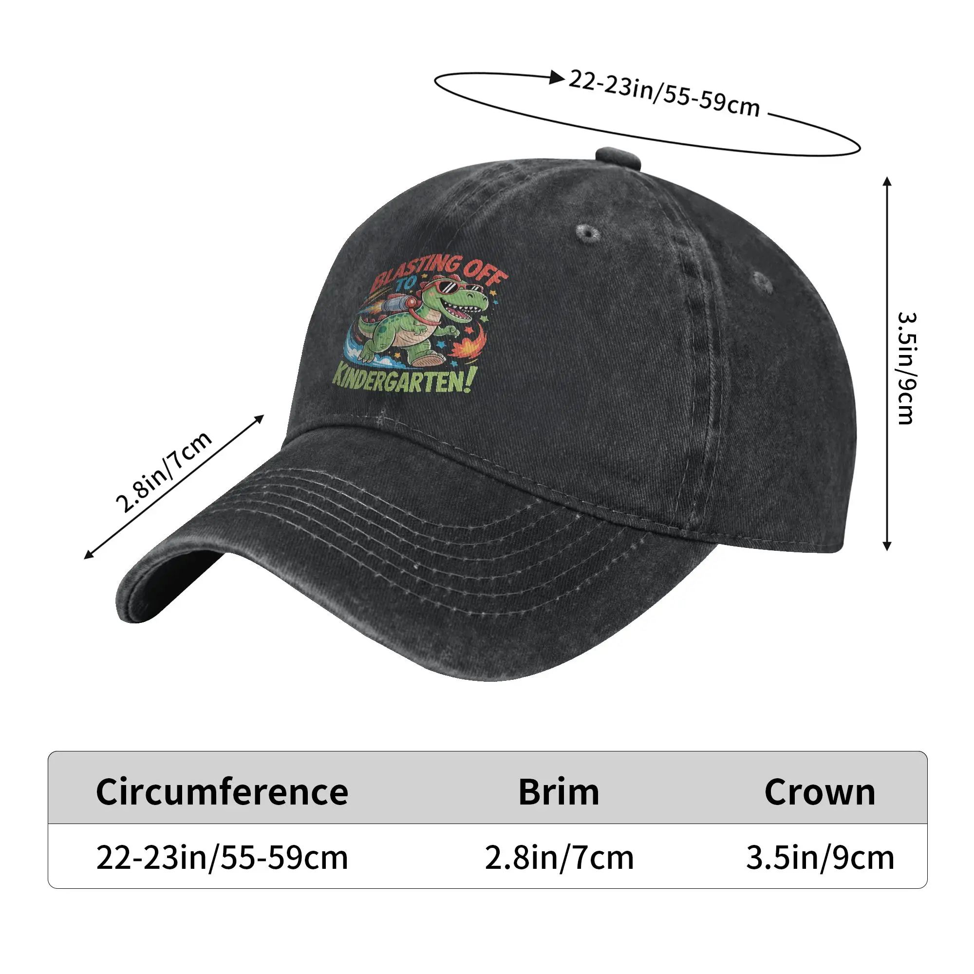 Dino Blasting Off Jetpack  Baseball Cap Casual Distressed Denim Dinosaur  Meme Headwear for Men Women Outdoor Gift Hats Cap