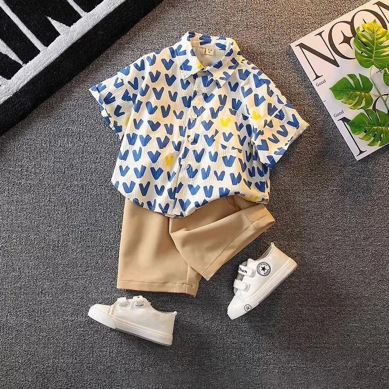 Sommer-Kurzarmshirt pour Jungen, stilvolles, trendiges T-Shirt pour Kleinkinder, coole Streetwear pour mittelgroße et kleine Jungen, modische Kleidung