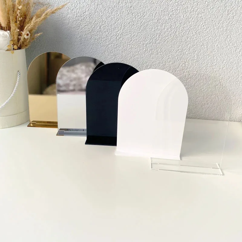 Diy Acrylic blank White Mirror Gold arch with stand arch acrylic blank sign wedding blanks for cricut  wedding signs clear signs