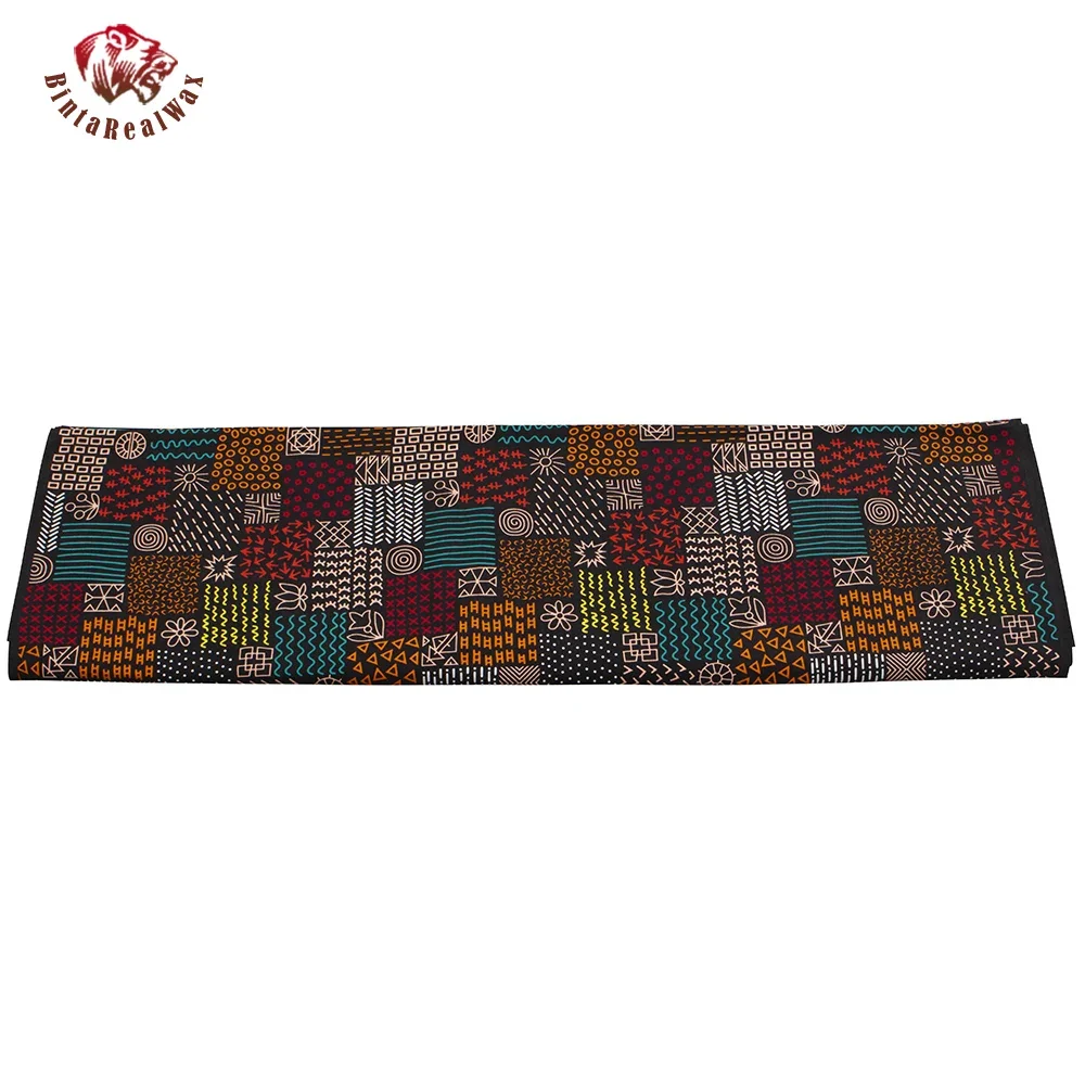 Wosk tkanina ankara druk prawdziwym woskiem bawełna 100% nowy wzór tissus wosk africain patchwork tkanina na sukienkę 6 jardów 24 fs1523