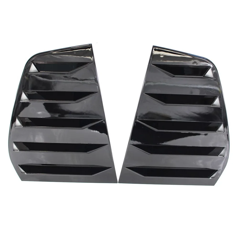 For Volkswagen VW Golf MK6 Car Rear Triangular Window Louver Side Air Outlet Cover Trim Glossy Black ABS 1Pair