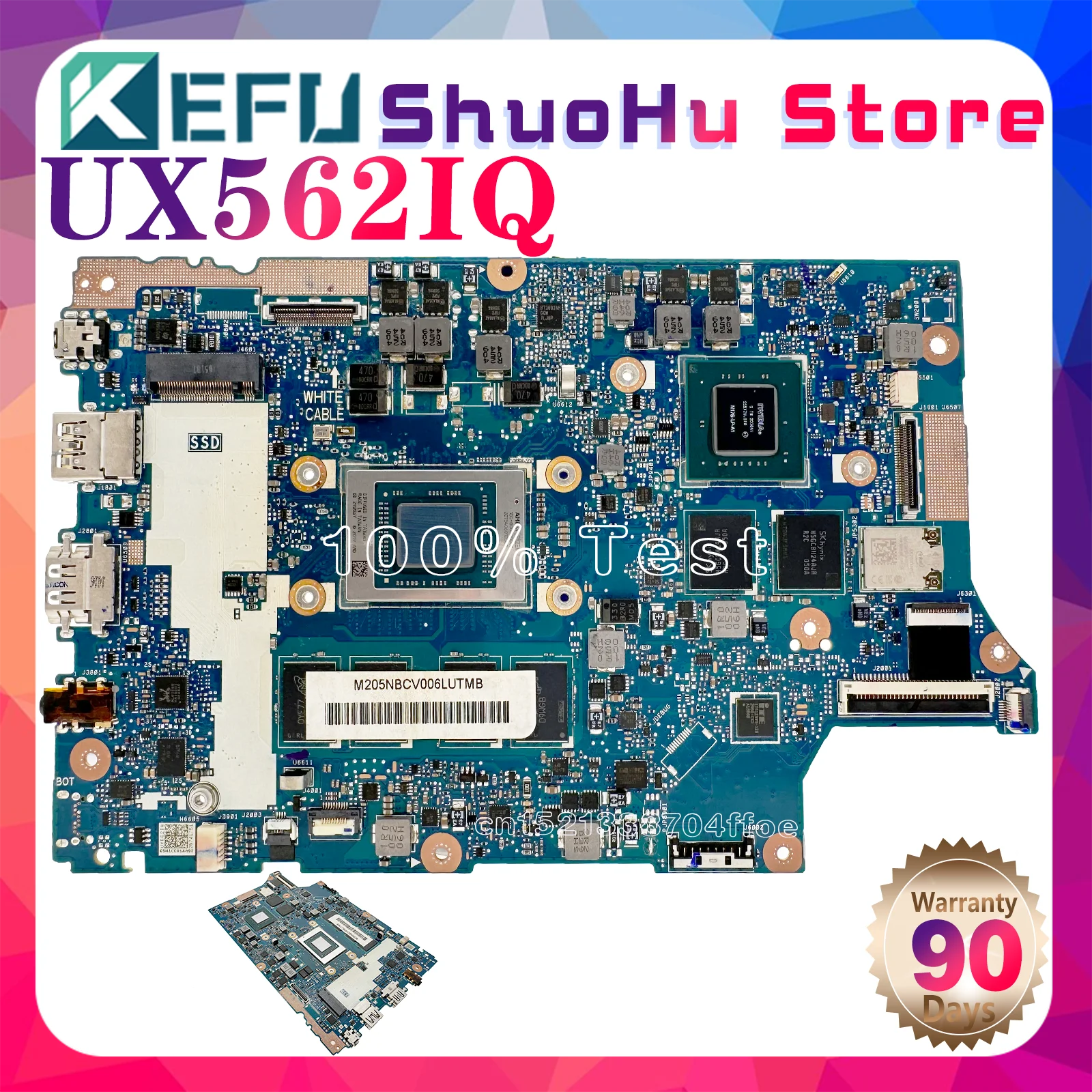 Placa base para ordenador portátil KEFU UX562IQ para ASUS ZenBook Flip 15 UX562I UX562 Q507IQ CPU: R5-4500U R7-4700U RAM: 8GB GPU: V2G