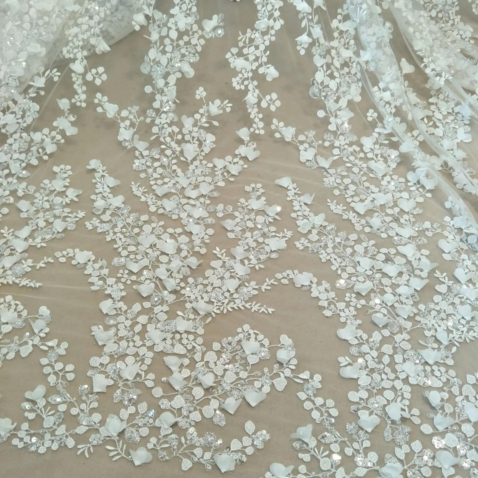 Hochzeit Spitze Stoff 130cm Breite Kleid Spitze Stoff 3d Blumen kleid Kleid Spitze Stoff von Hof verkaufen