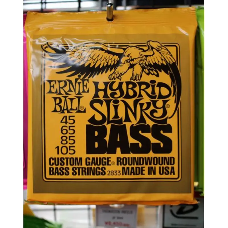 سلسلة Ernie Ball Bass 2833 45-105 جرح دائري فاتن هجين لـ 4 أوتار/2836 منتظم فاتن 45-130 لـ 5 أوتار كهربائية