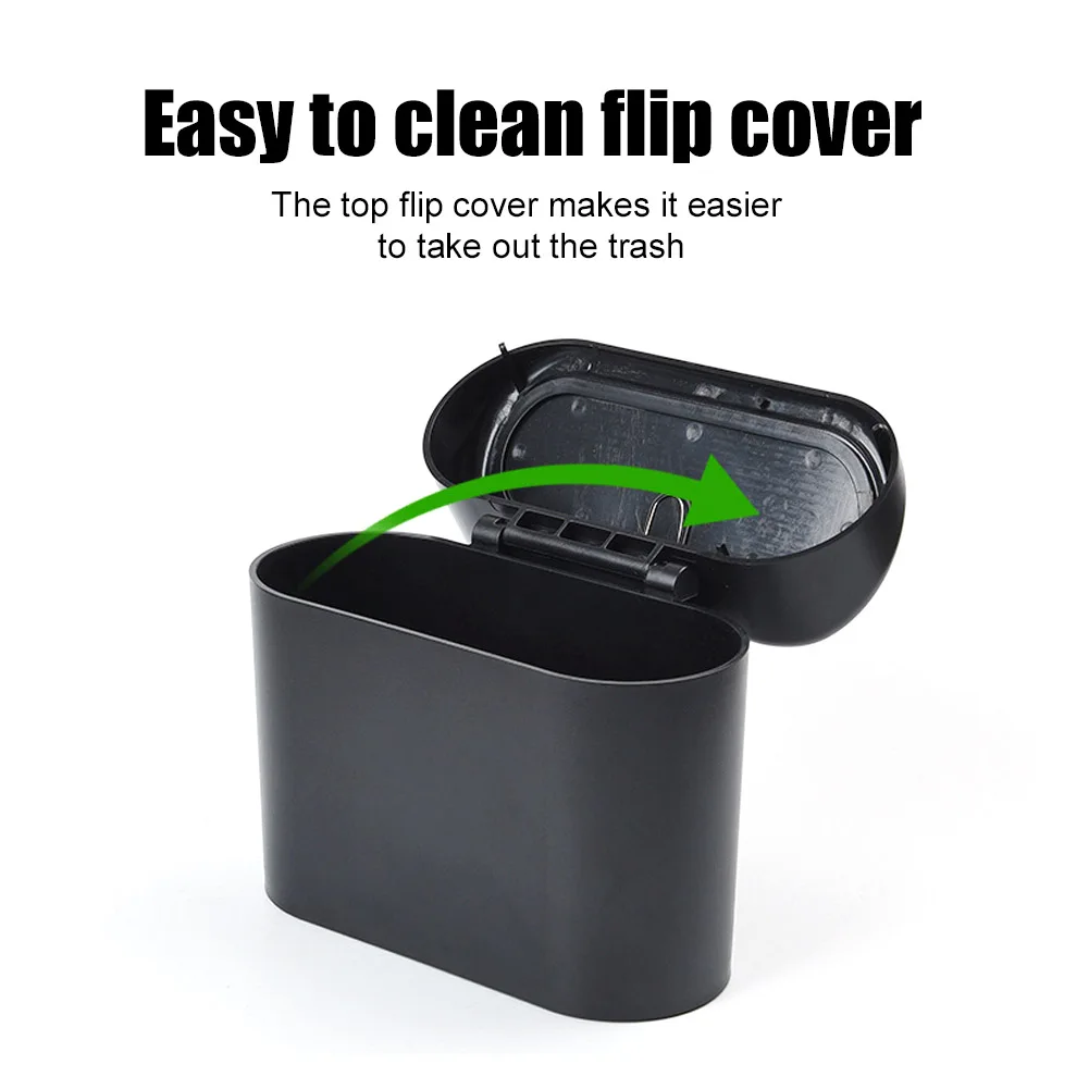 Hanging Car Trash Can Vehicle Garbage Dust Case Storage Box ABS Square Pressing Trash Bin Auto Interior Accessories Direct Sales