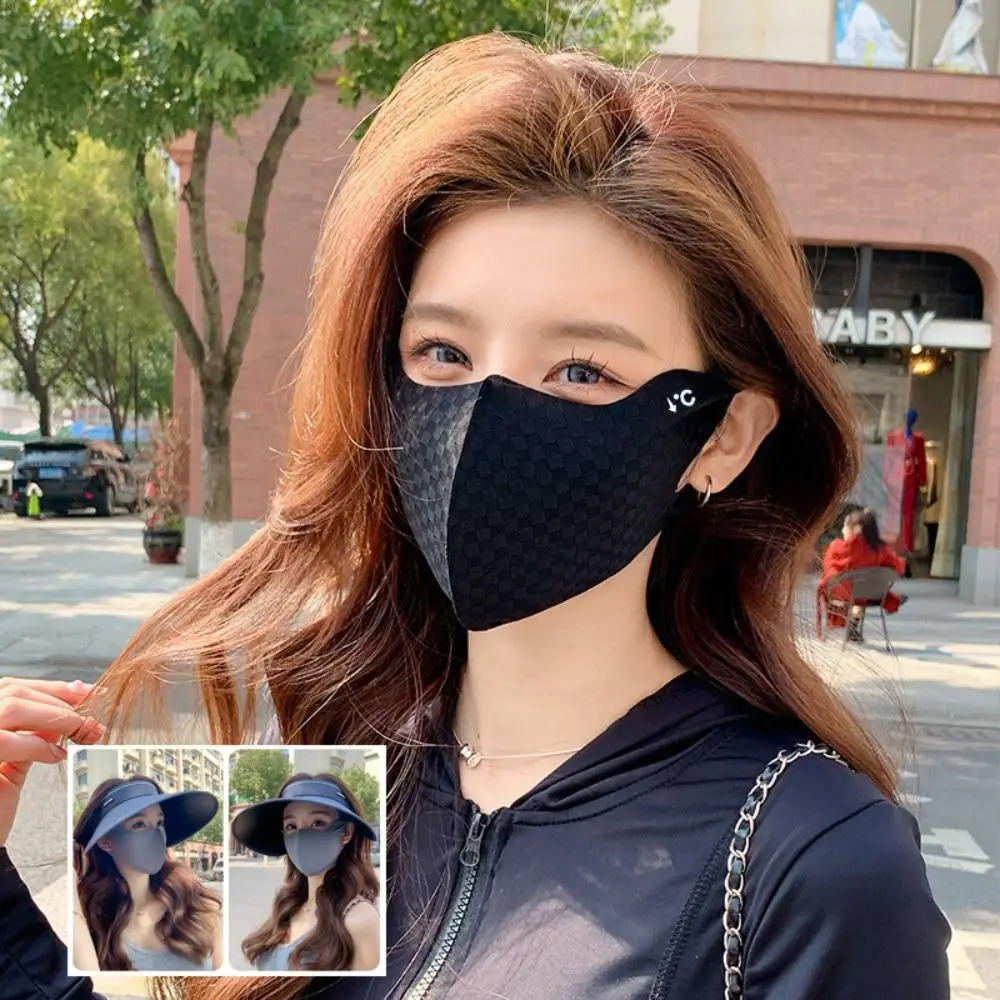 Face Mask Ice Silk Mask Fashion Breathable Traceless Anti-UV UPF50+ Riding Face Mask Driving Face Mask Outdoor Sports