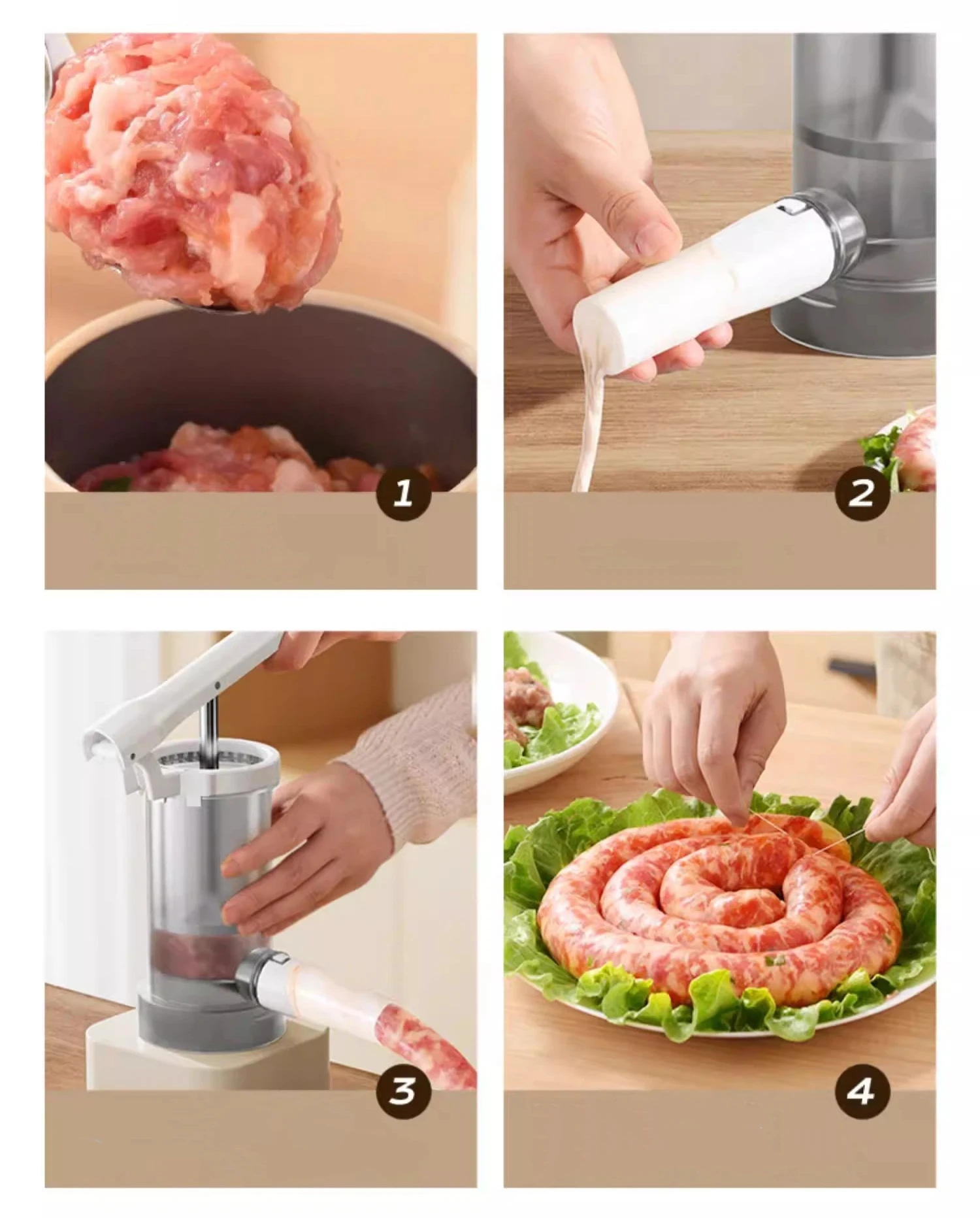 Wurstfüllmaschine für den Haushalt, manuelle Wurstfüllmaschine, Wurstfüllgerät für den Haushalt. – Detail 10