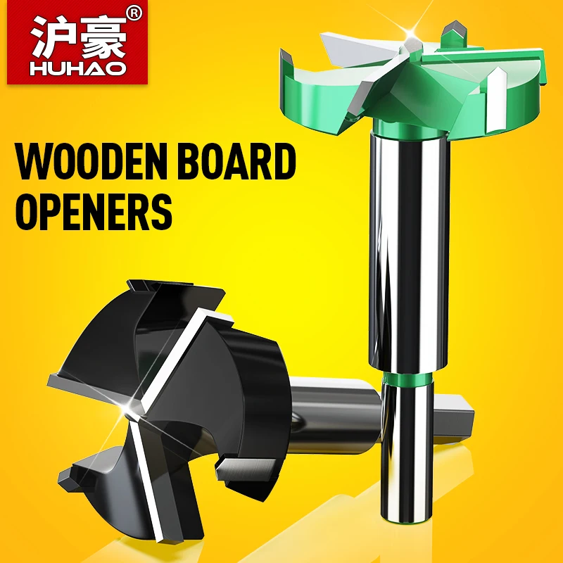 HUHAO 10 มม.รอบ Shank 3 ใบมีด Forstner เจาะ Bit Hole Saw Center Router บิตคาร์ไบด์เครื่องตัดไม้ไม้เครื่องมือ