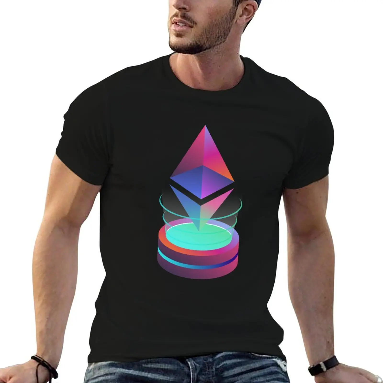 T-Shirt au design Ethereum, t-shirts anime surdimensionnés pour hommes, t-shirt d'été pour hommes, T-shirt de luxe
