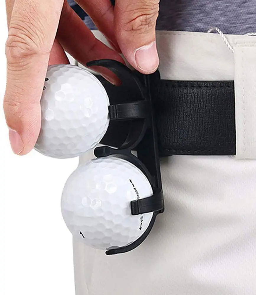 2Pcs Portable Golf Ball Clamp Plastic Golf Ball Clip Holder With Belt Golf Accessories