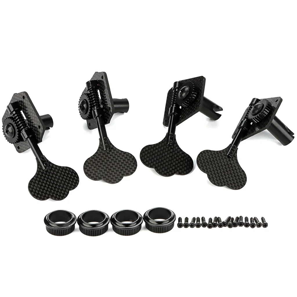 

4 pcs 2L2R Black Bass Tuner Electric Bass Guitar Tuning Peg Opened Machine Head Knobs Guitar Accessories