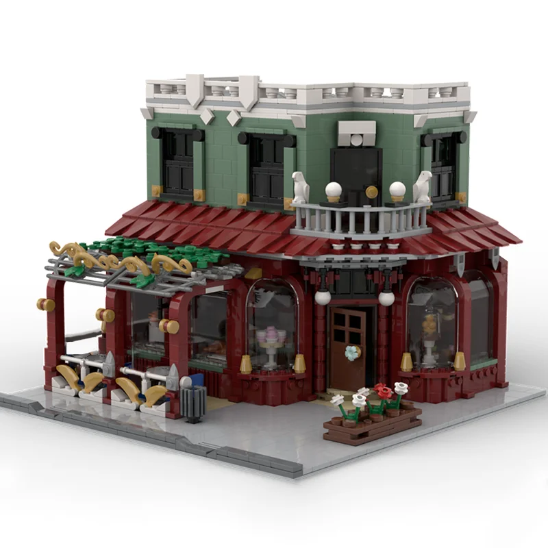 2183pcs MOC Oude Bakkerij En Gebak Winkel Gemodulair Model Kerstcadeaus Bouwstenen Architectuur Speelgoed DIY Idee Baksteen Kinderen