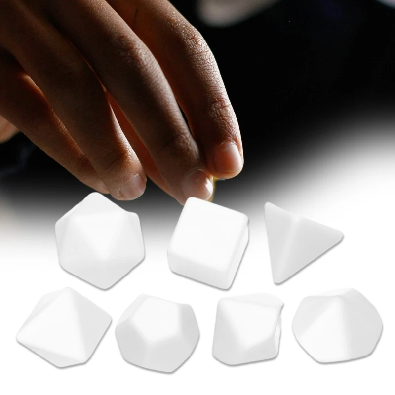 

7 шт./упак. D4 D12 D20, пустые кубики, красочные пластиковые многогранные кубики, вечерние, семейные игры, развивающие игрушки,