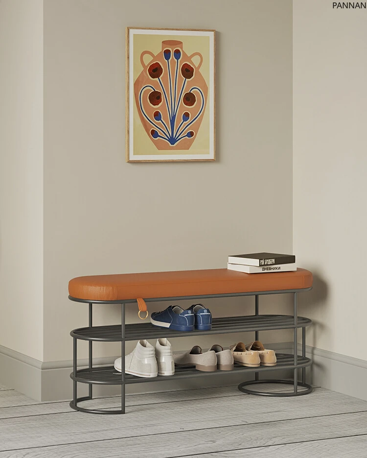 

Nordic shoe changing stool household entrance stool creative shoe cabinet stool integration