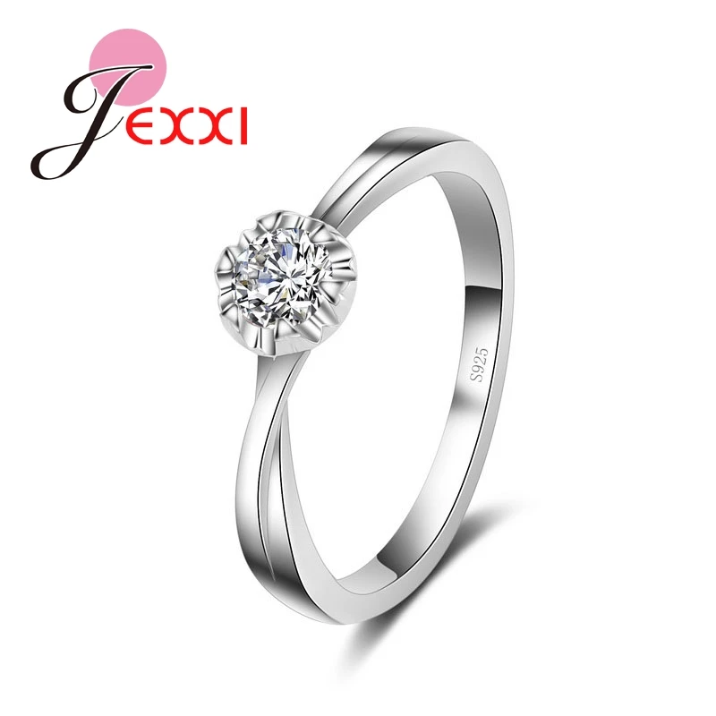 Genuine 925 Sterling Silver Jewelry Rings For Women Wedding Jewelry Bijoux Zirconia Vintage Accessories Engagement Hollow