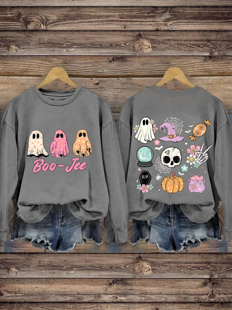 

Boo-jee Groovy Halloween Casual Print Sweatshirt 3D Printed Women Casual Pullover