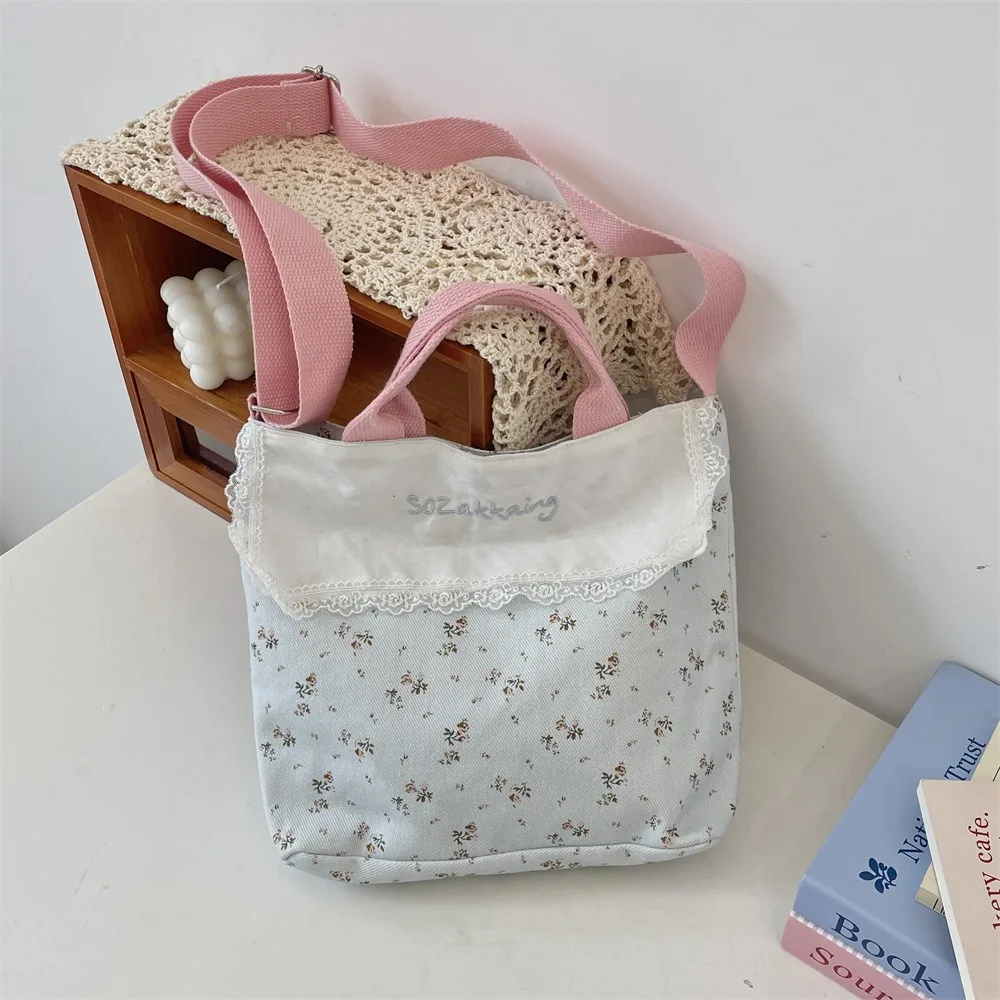 

NEW Floral Tote Bag Sweet Large Capacity Crossbody Bag Casual Shoulder Bag Student