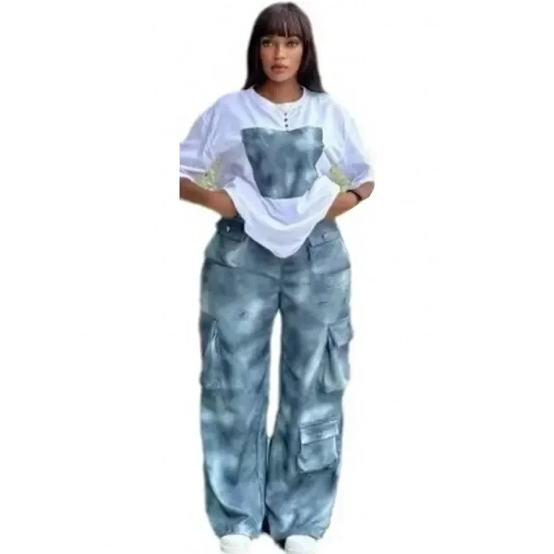 2 Piece Women Set Dashiki African Clothes Summer 2025 Spring Fashion Short Sleeve Top And Pants Suit Party Lady Matching Sets